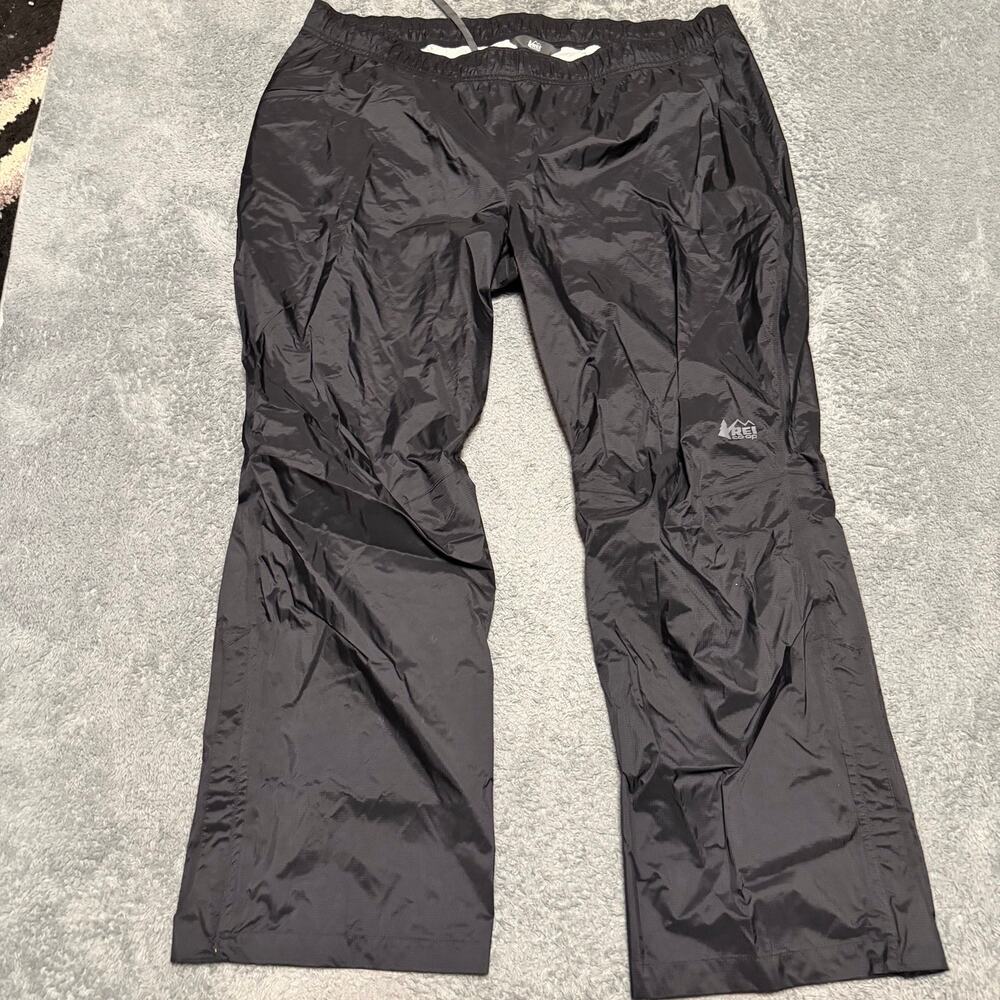 REI Co-op Rain Wind Pants Women’s XXL Black Hiking Camping Nylon Gorp Outdoor